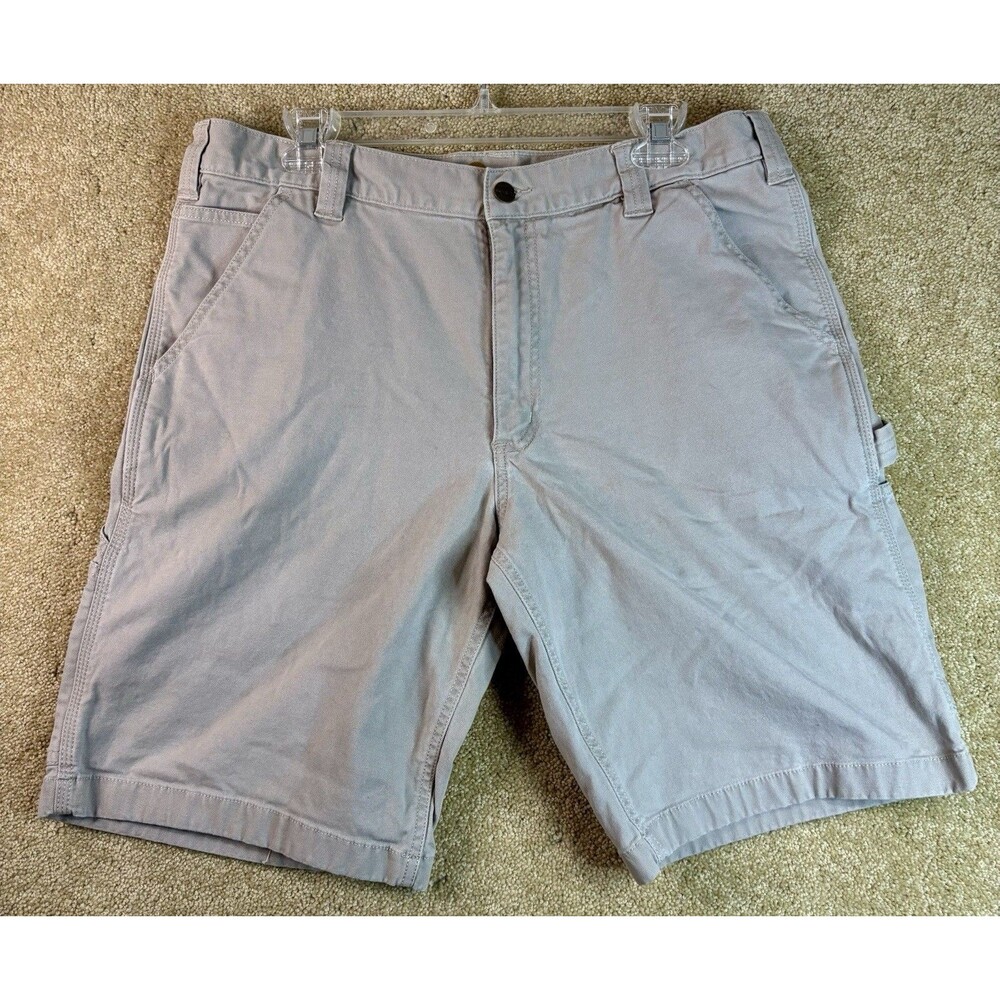 Vintage Carhartt Workwear Relaxed Fit Tan Beige Carpenter Shorts Mens 36 Y2K